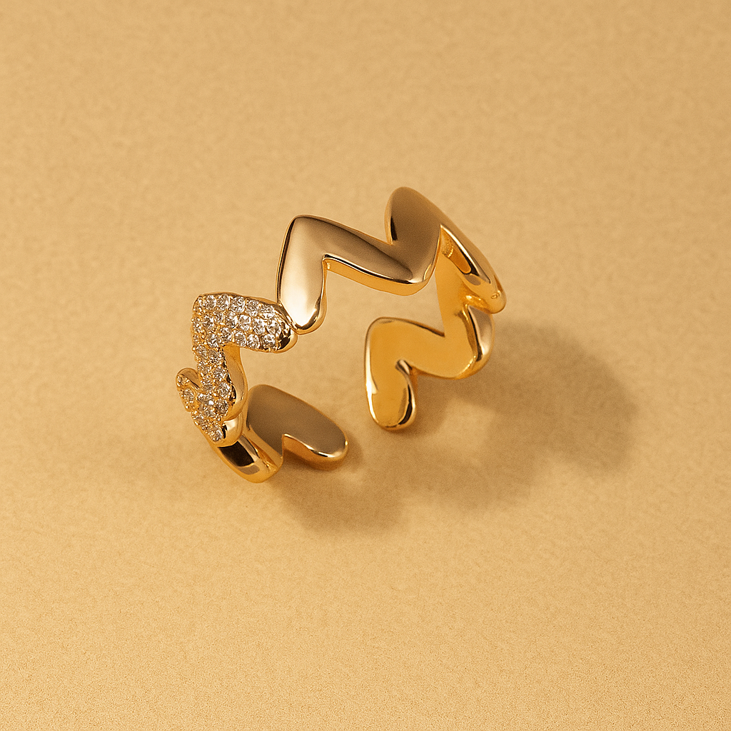 Minimalistische open hart ring -Delicate details