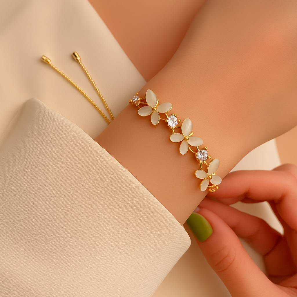 Vlinderarmband met Zirkonia en Kattenoog Accenten