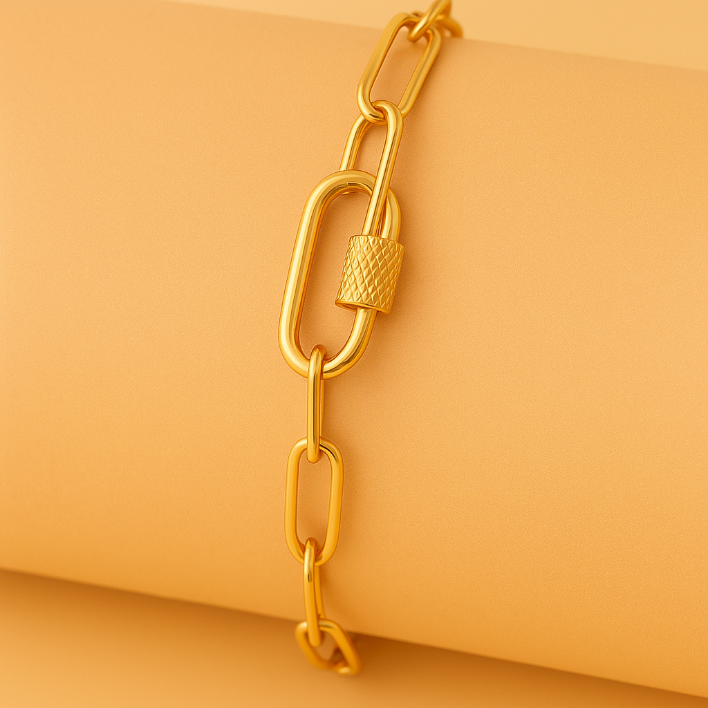 Elegante Damesarmband met Ingelegd Design – Minimalistische Stijl