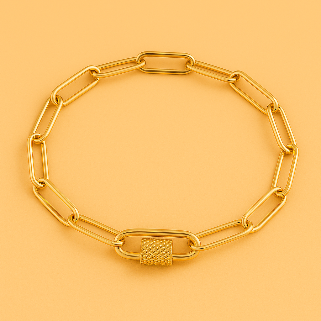 Elegante Damesarmband met Ingelegd Design – Minimalistische Stijl