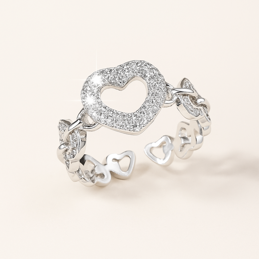 Gedurfde Hart Statement Ring – Sprankelende Synthetische Zirconia