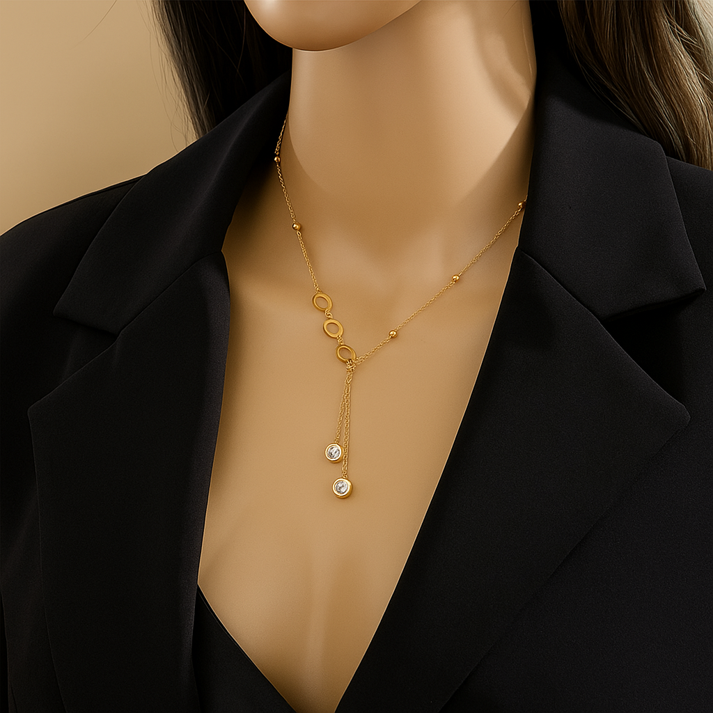 Luxueuze Gouden Cirkelhanger – Trendy Retro Ketting voor Dames