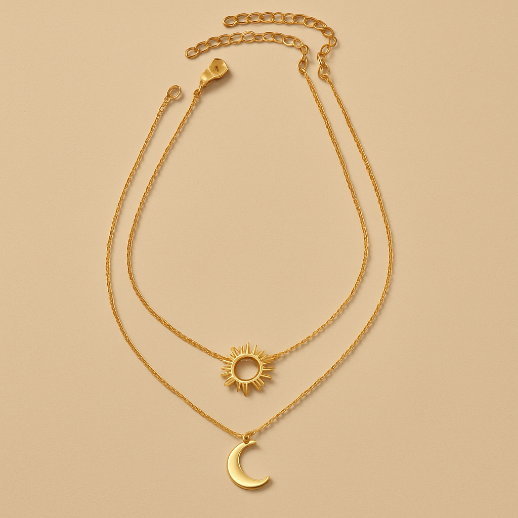 2-delige Elegante Zon & Maan Hangerketting Set