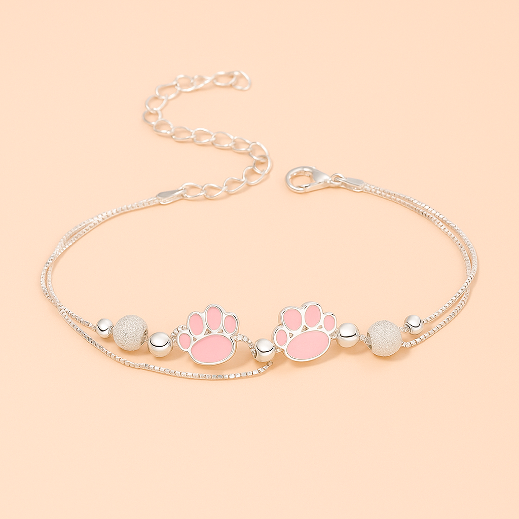 Dubbelgelaagde Sterrenarmband met Kattenpootje & Kralenontwerp