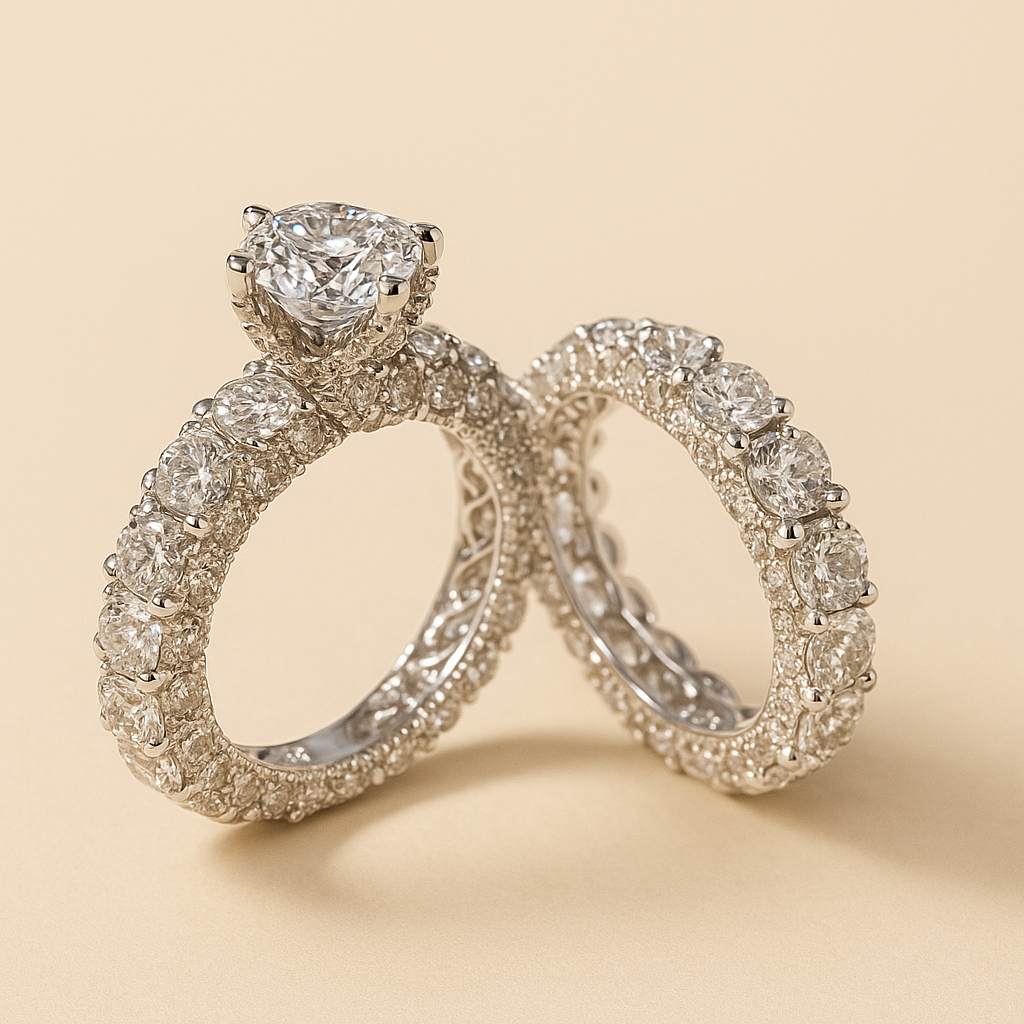 Lieve Verlovingsringenset met Strassstenen