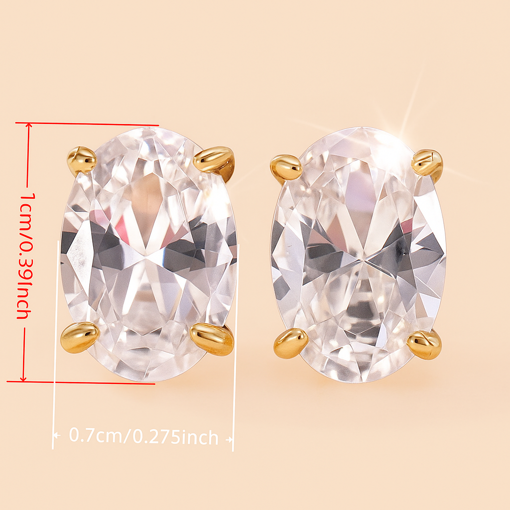 Kleine Ovale Synthetische Zirkonia met Vier Pootjes