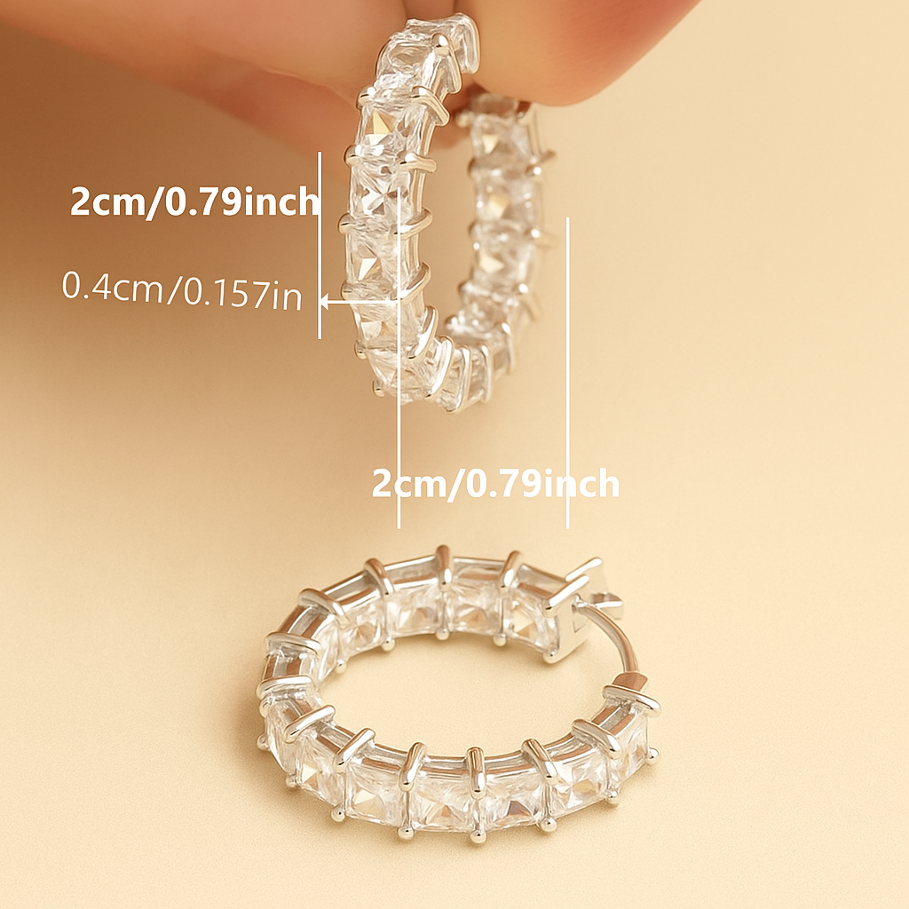 Luxe Vierkante Zirkonia Creolen voor Dames