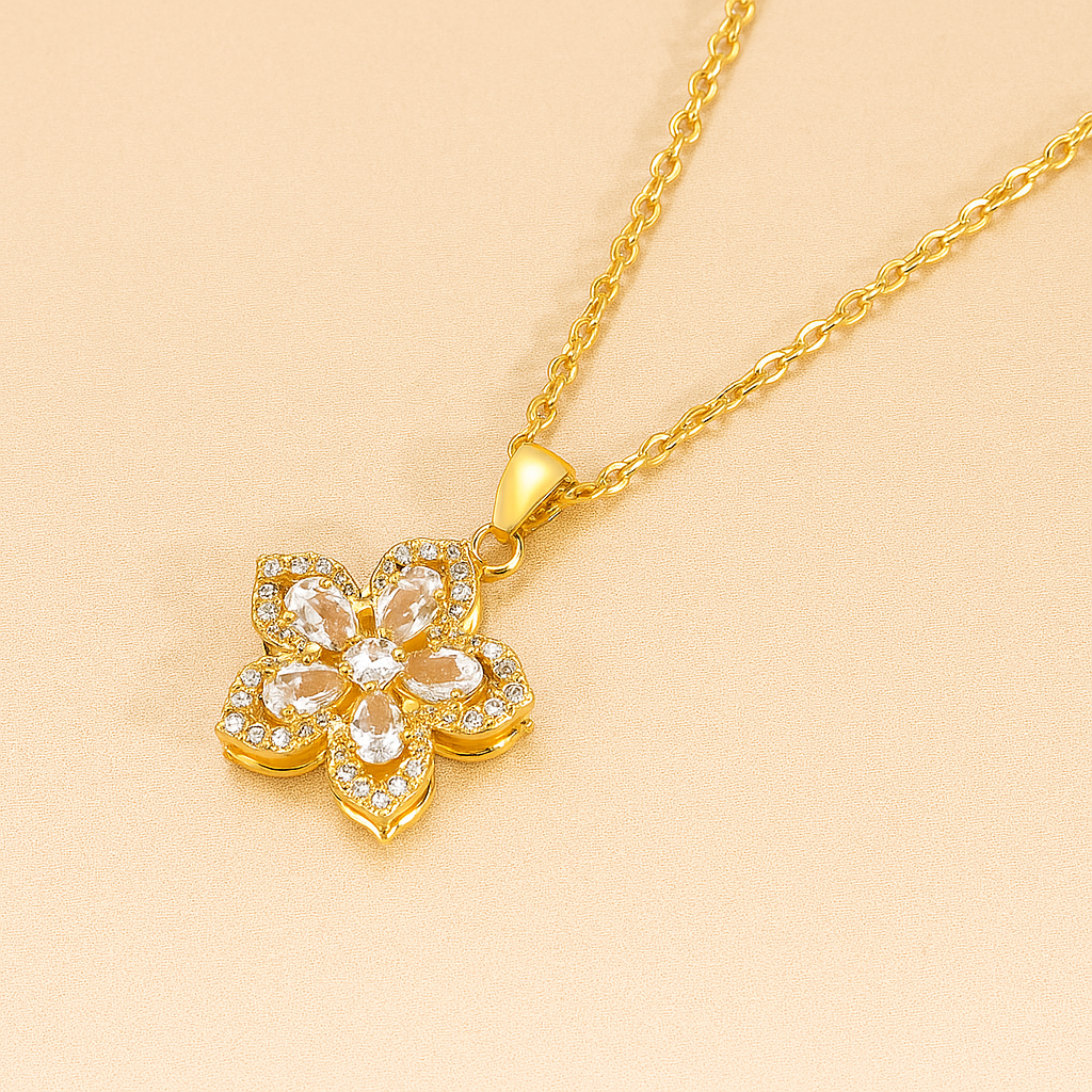 Elegante Draaibare Kersenbloesem Hanger Ketting