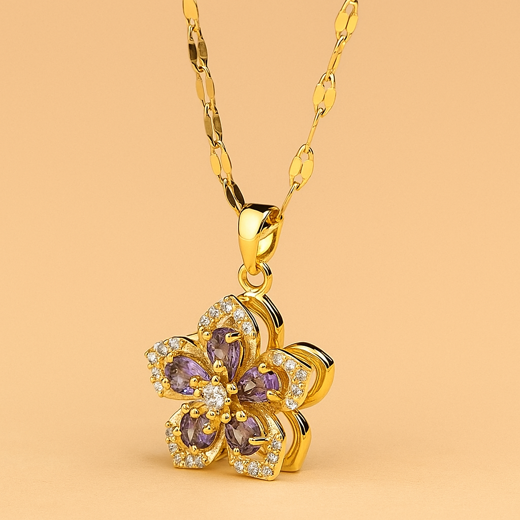 Elegante Draaibare Kersenbloesem Hanger Ketting