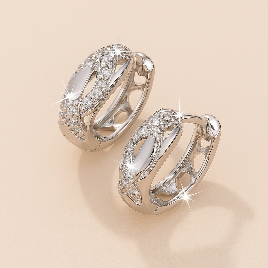 Elegante Boheemse Kruis Oorringen met Sprankelende Zirkonia