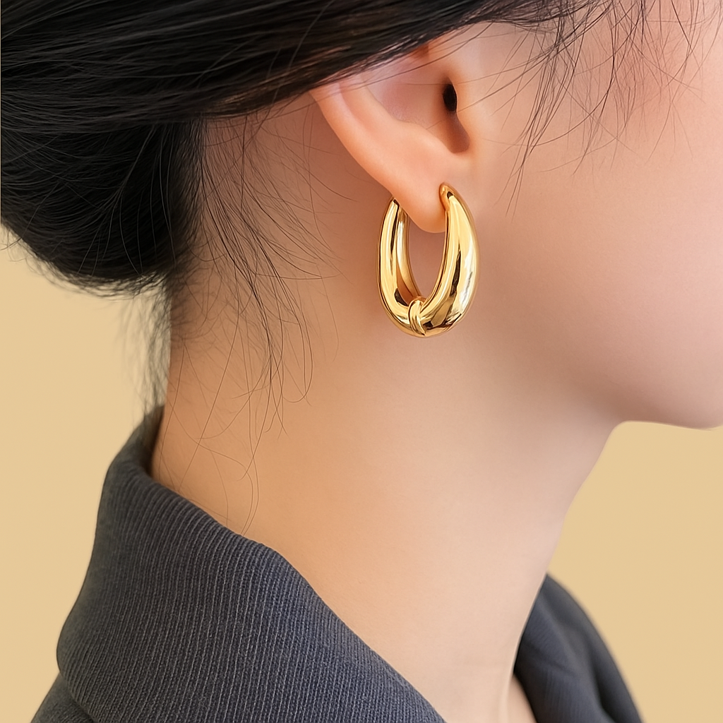 Rue Sculpturale Hoepels – Glanzende Vintage Oorbellen Geschenk