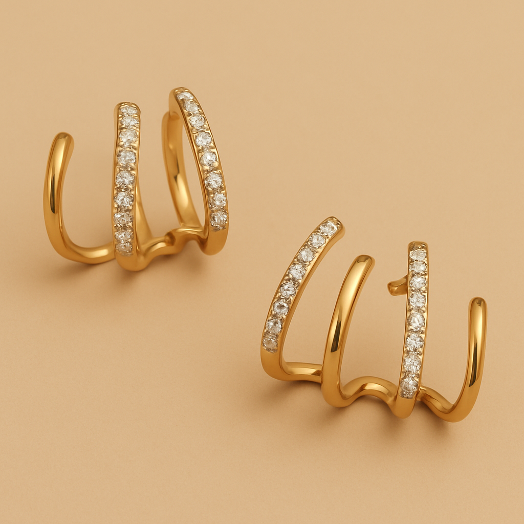 Elegante U-vormige oorbellen met bergkristallen voor alle gelegenheden
