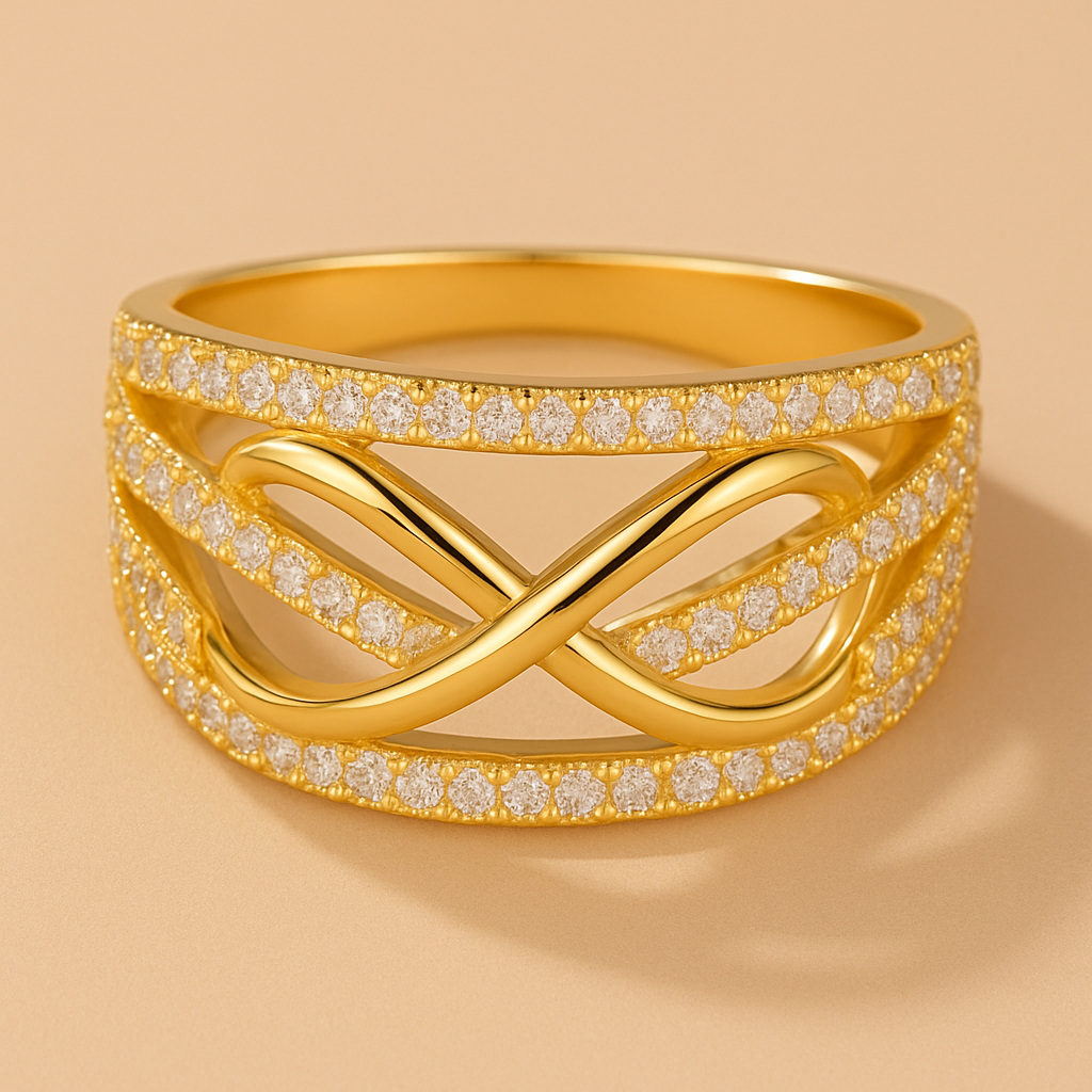 Elegante oneindige beloftering met fonkelende zirkonia