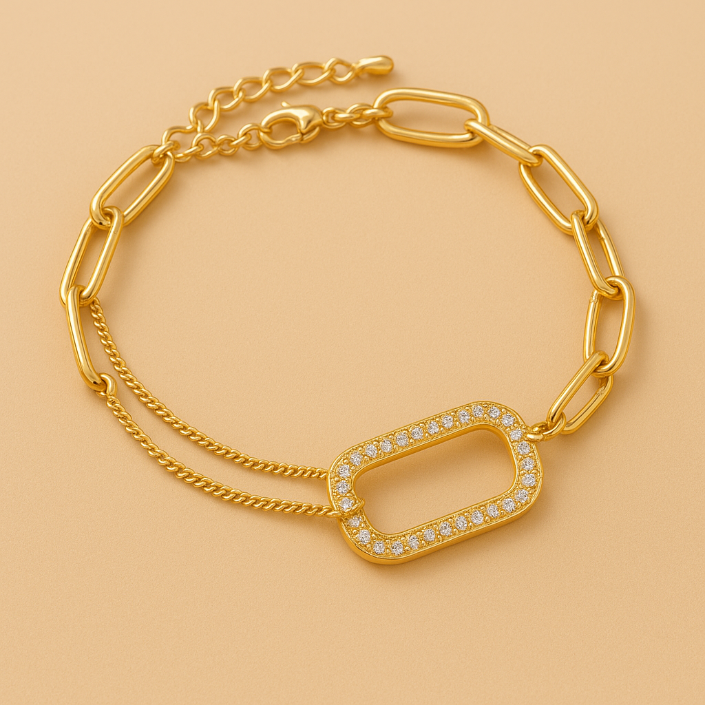 Geometrische Vierkante Armband met Strass-accenten voor Vrouwen