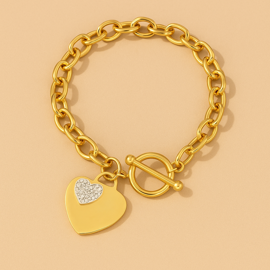Chique Hart Armband met Zirkonia voor Vrouwen