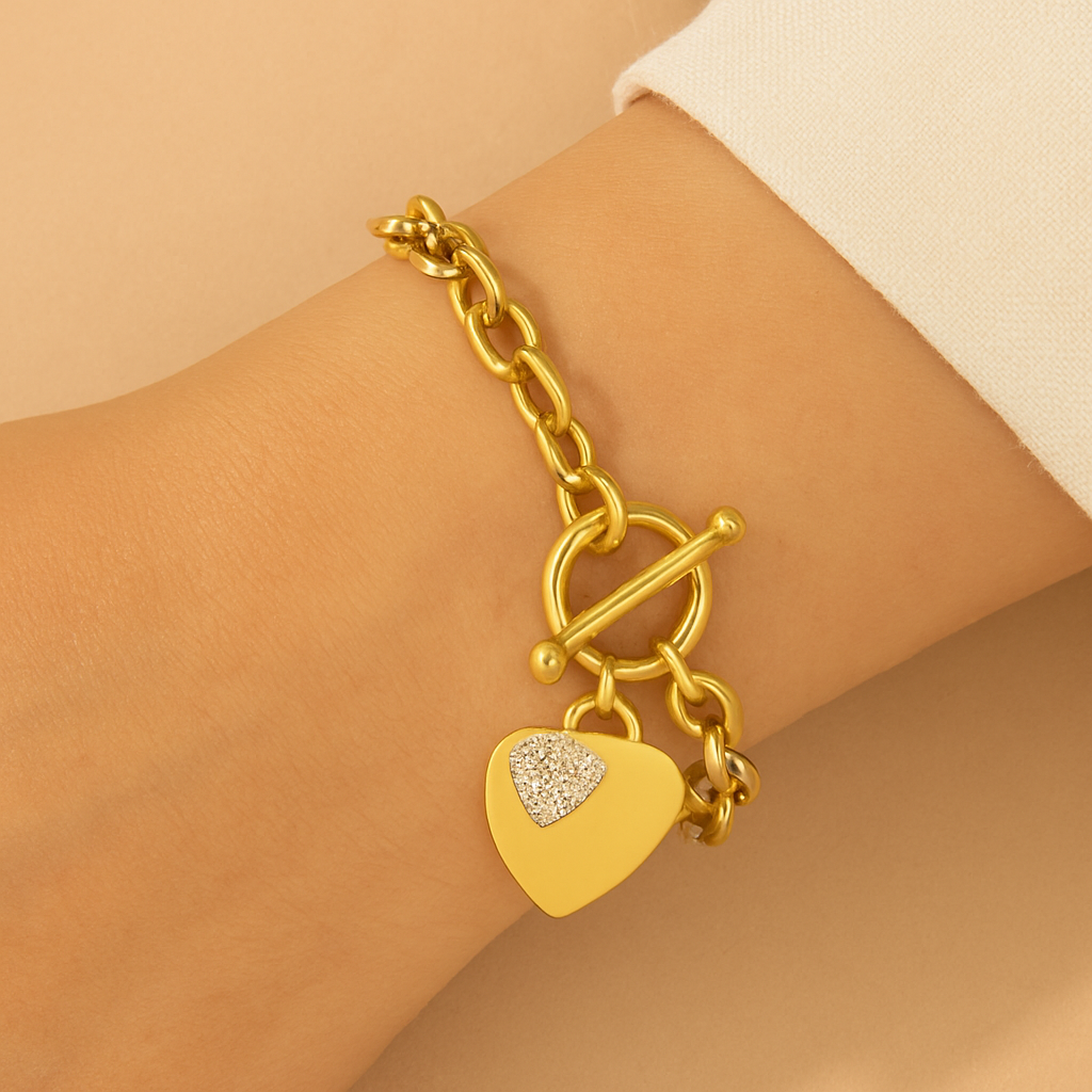 Chique Hart Armband met Zirkonia voor Vrouwen