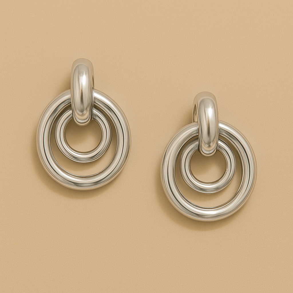 Vintage Geometrische Oorknopjes voor Dames – 18K Goudkleurige Afwerking