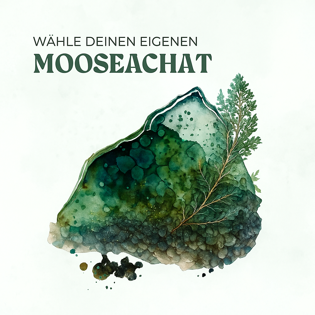 Natuurlijke mosagaatring – Ontwerp "Tussen de bladeren"