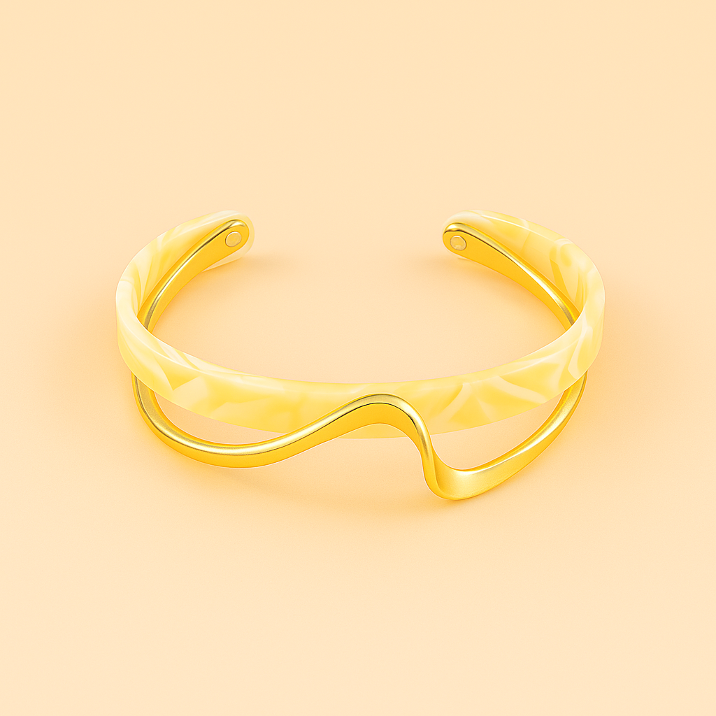 Geometrische onregelmatige open armband met glanzende afwerking