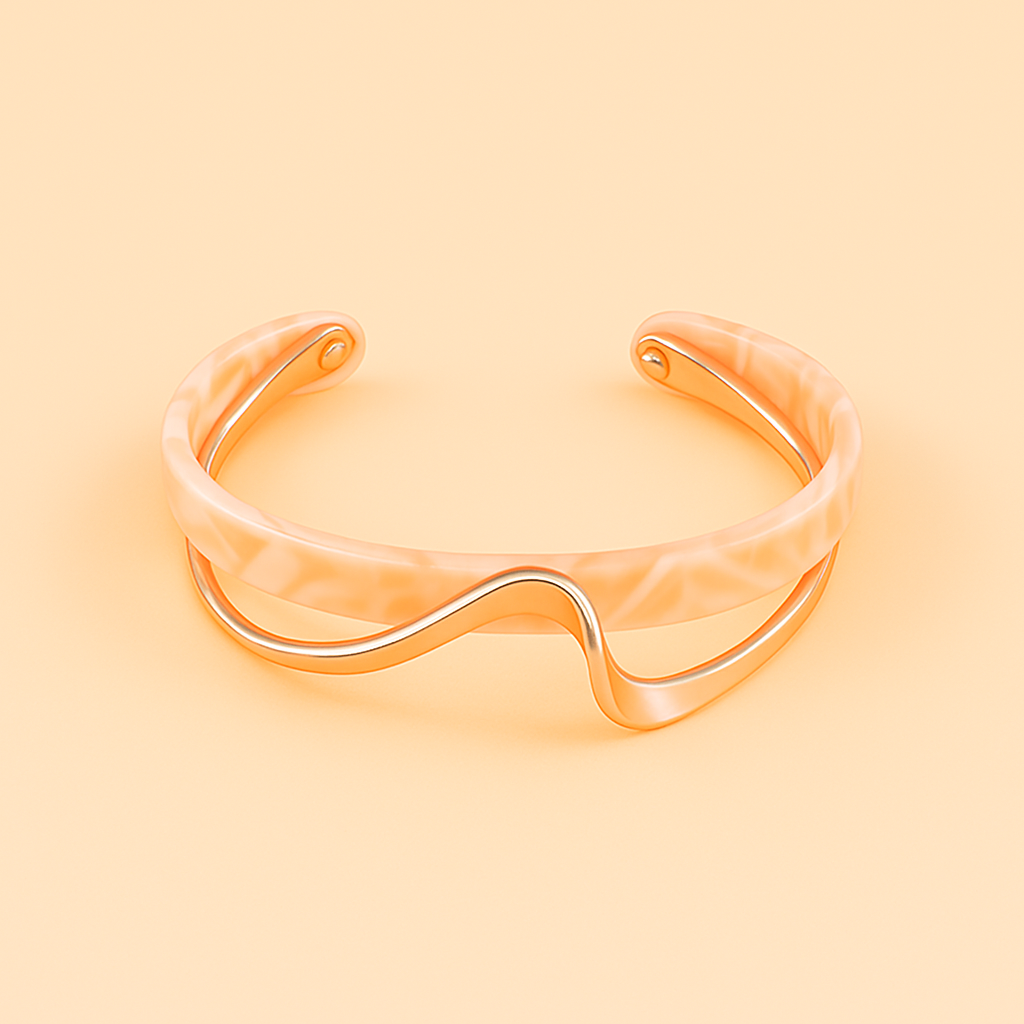 Geometrische onregelmatige open armband met glanzende afwerking