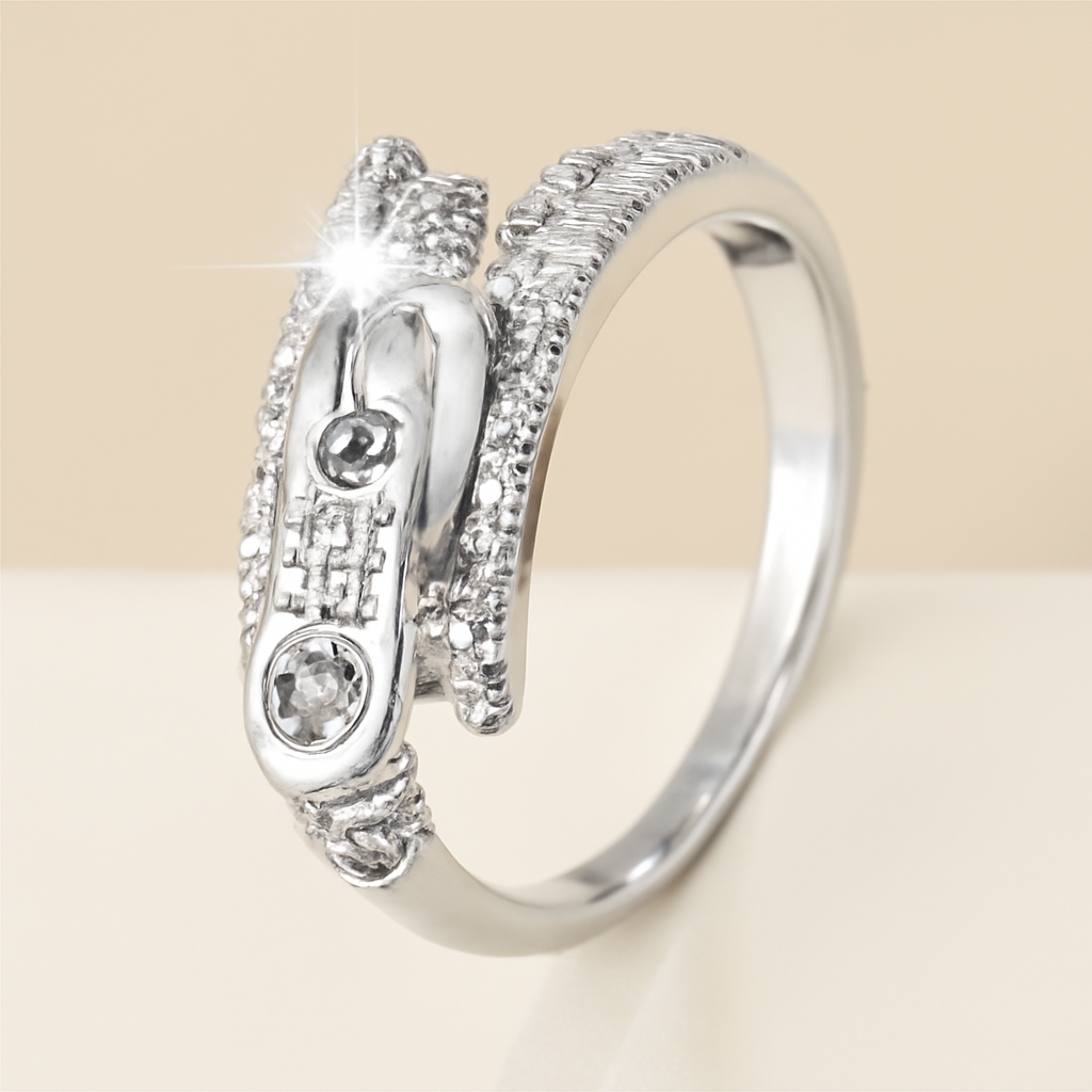 Synthetische Cubic Zirkonia damesring met stijlvol ritsontwerp