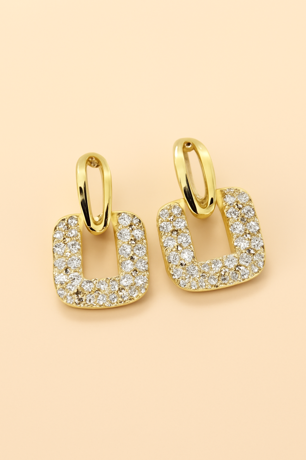 Fonkelende Strass Vierkante Stud Oorbellen - Vintage Elegance voor Vrouwen