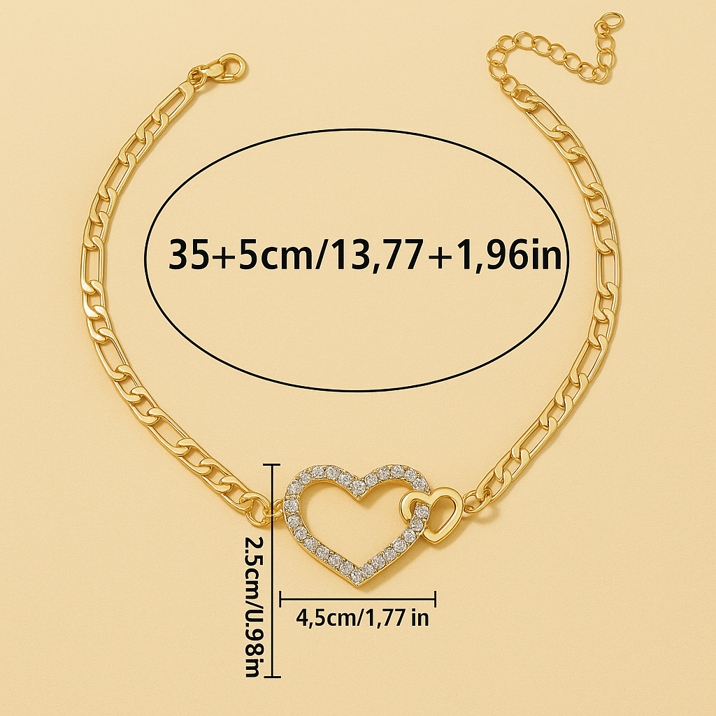 Trendy Dubbele Hart Ketting | Verguld voor Vrouwen