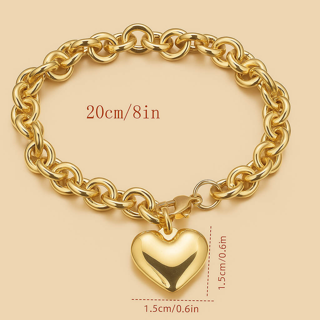Chique Hart Hanger Armband – Gouden Touch