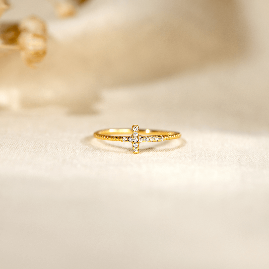 Geloofsinspirerende Kralenring met Kruis