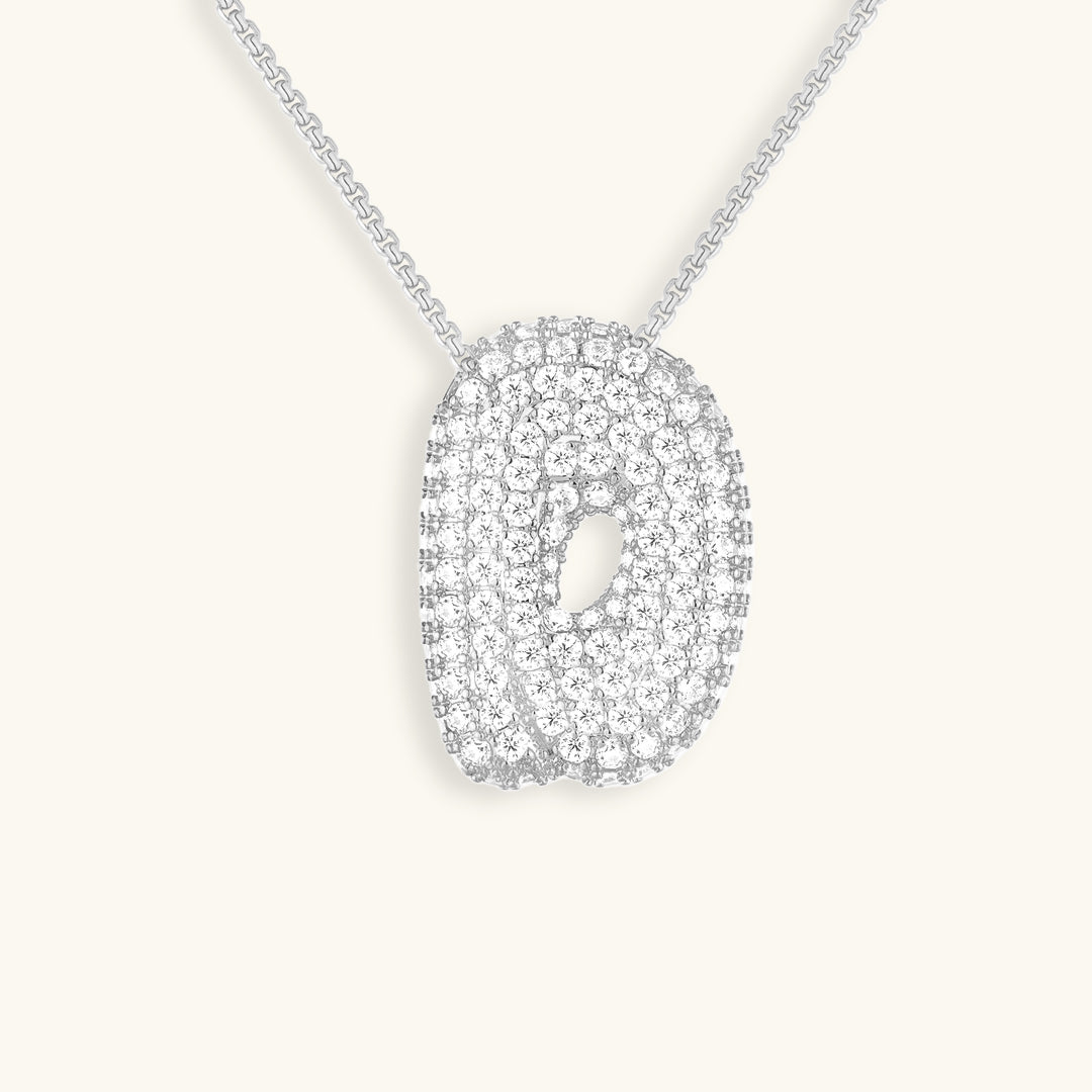 Bubbel initiaal diamanten ketting