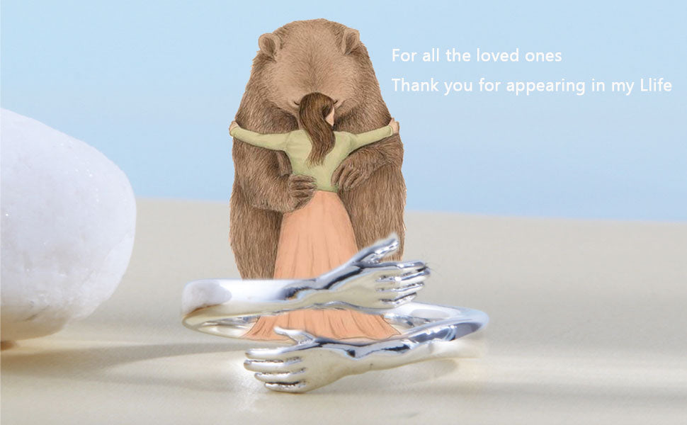 Sterling zilveren omhelzingsring