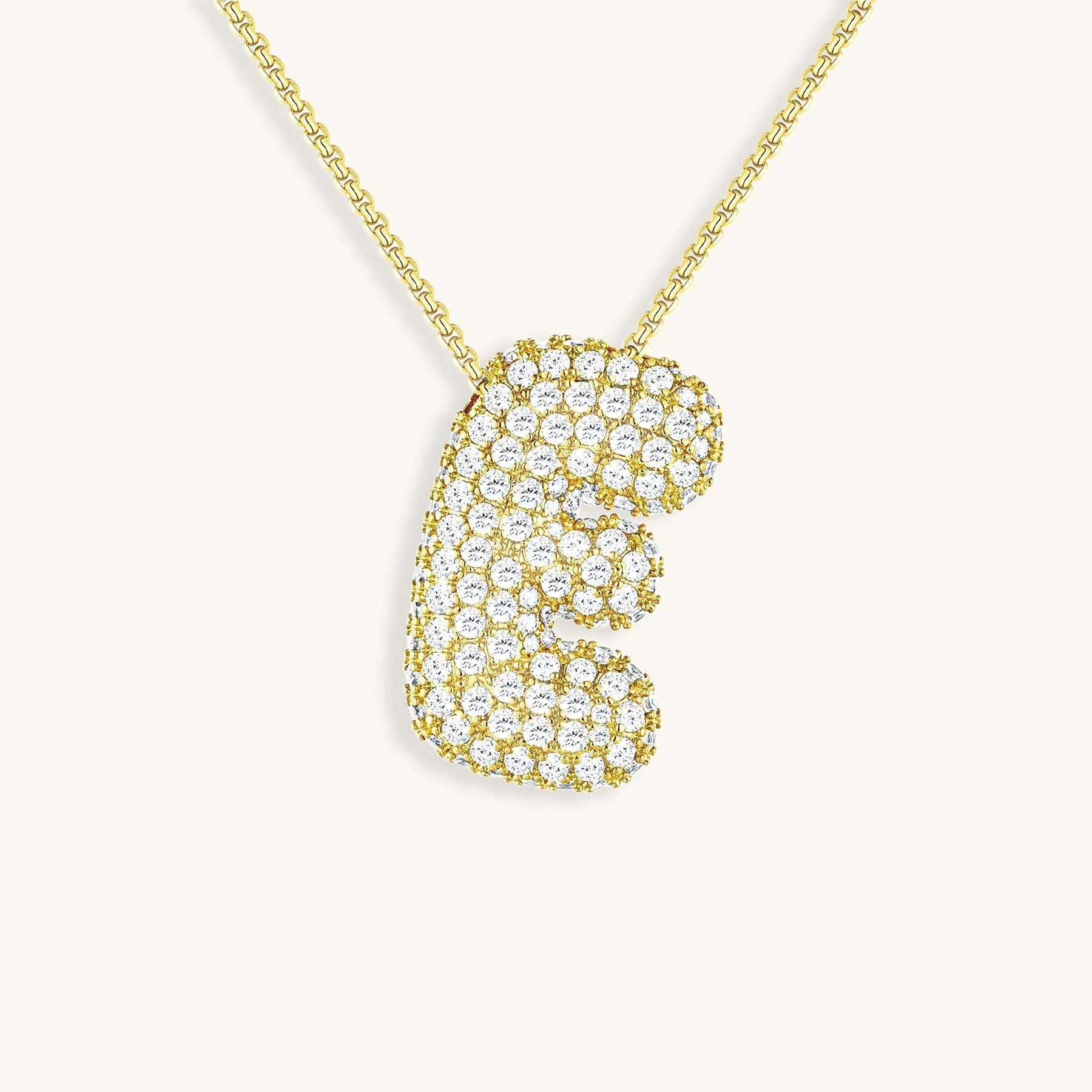 Bubbel initiaal diamanten ketting