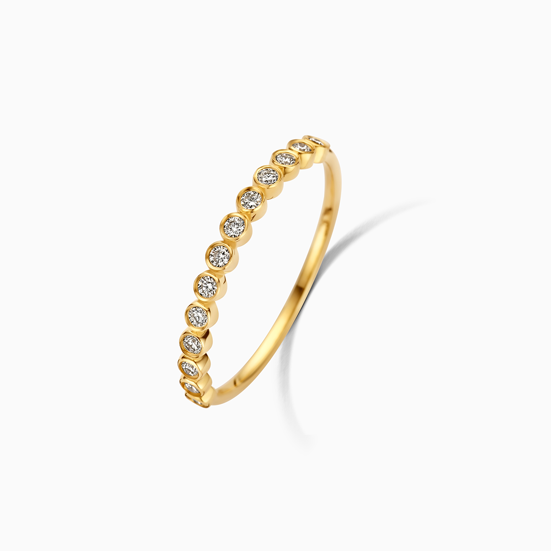 Diamanten Bubbelring | 14k Goud
