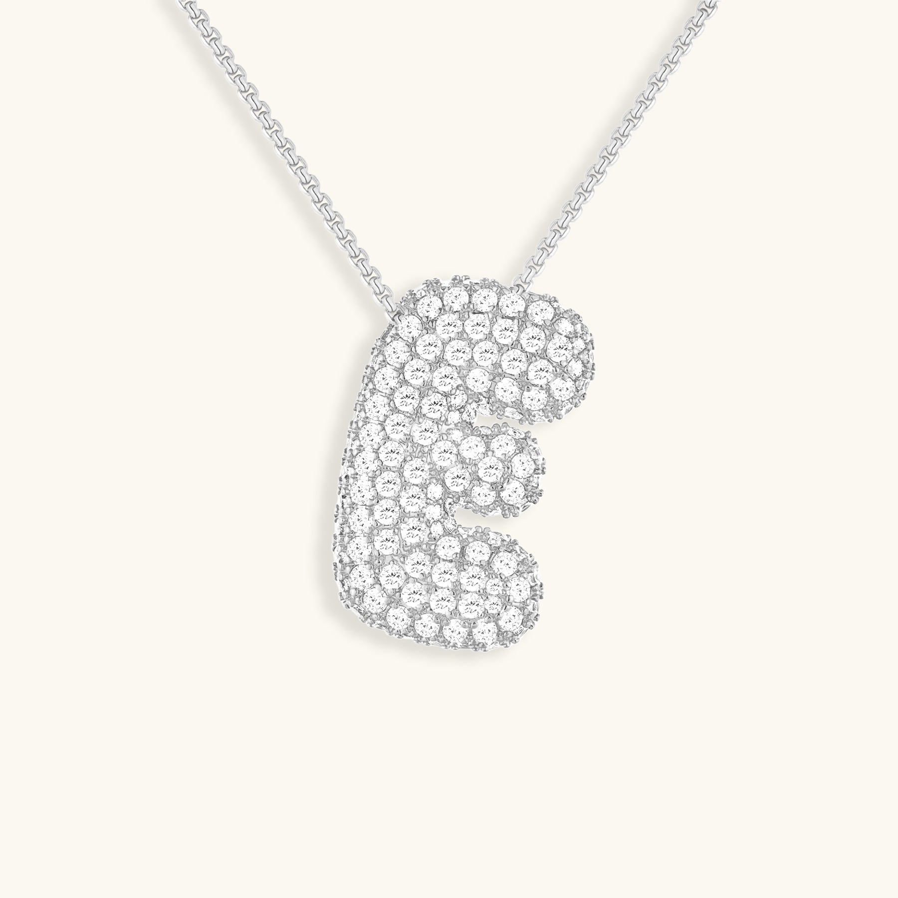 Bubbel initiaal diamanten ketting