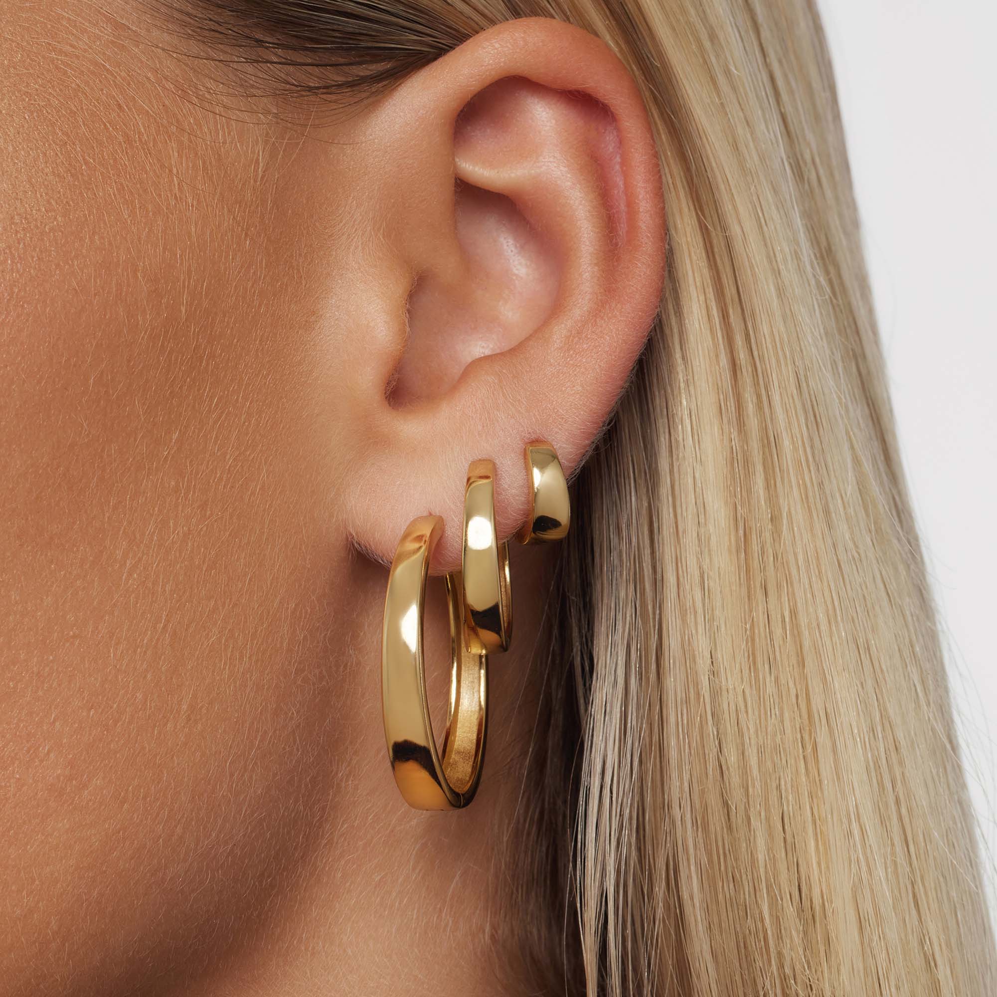 Gia | Gesculpteerde 18k Gouden Statement Hoepels