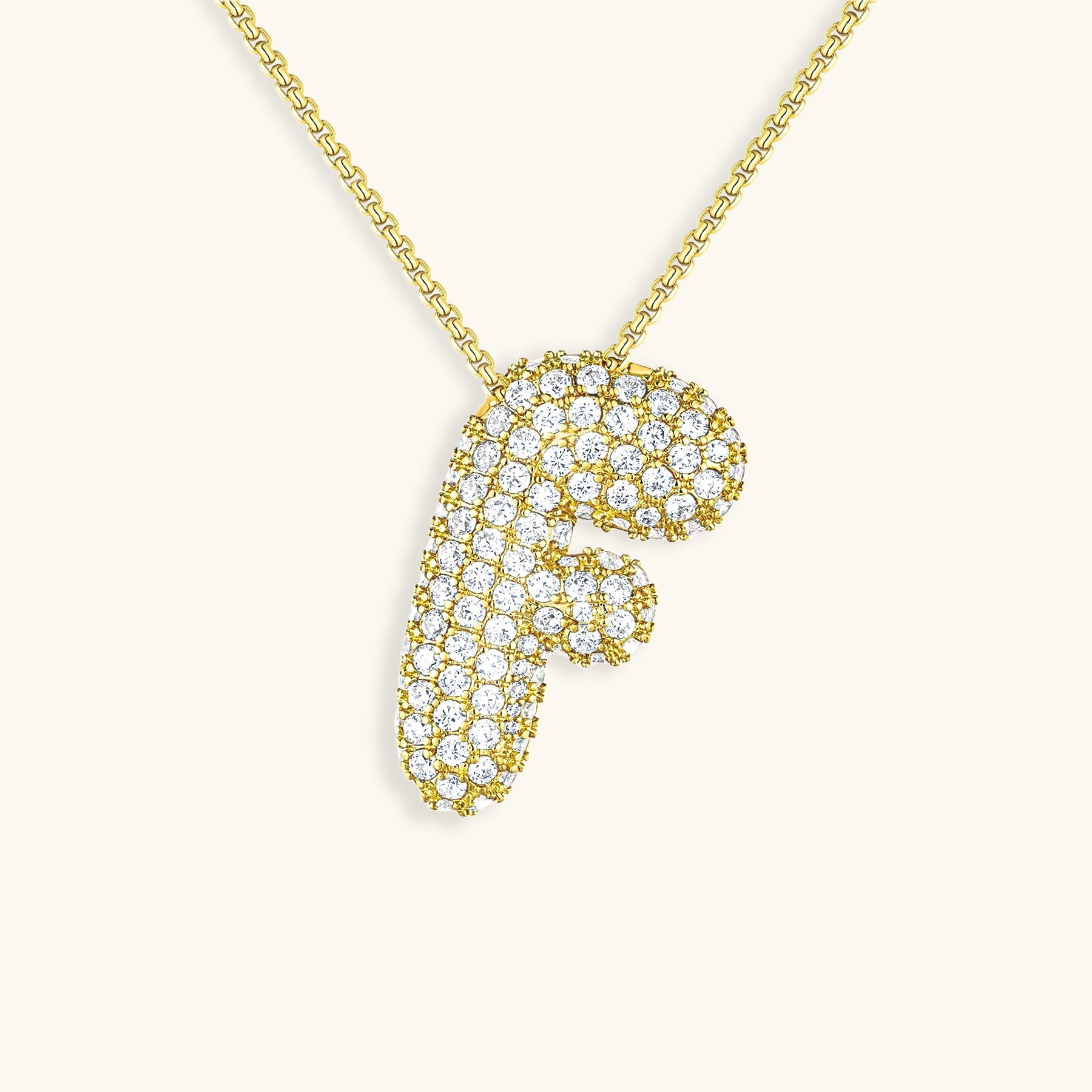 Bubbel initiaal diamanten ketting