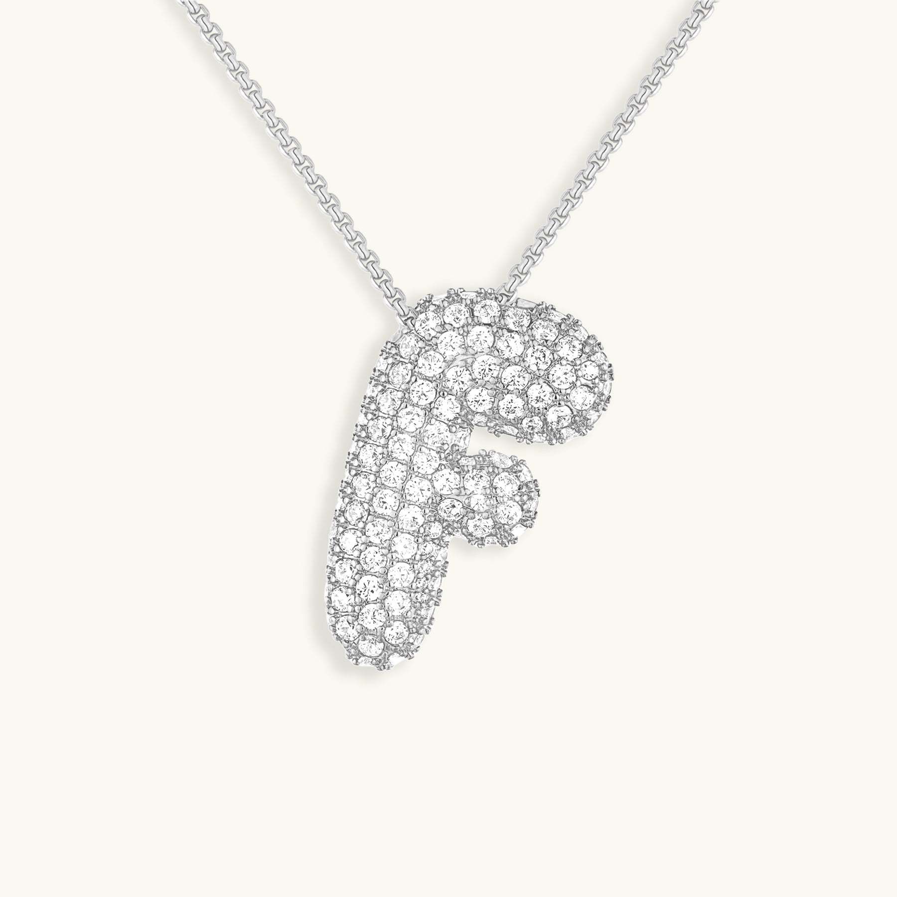 Bubbel initiaal diamanten ketting