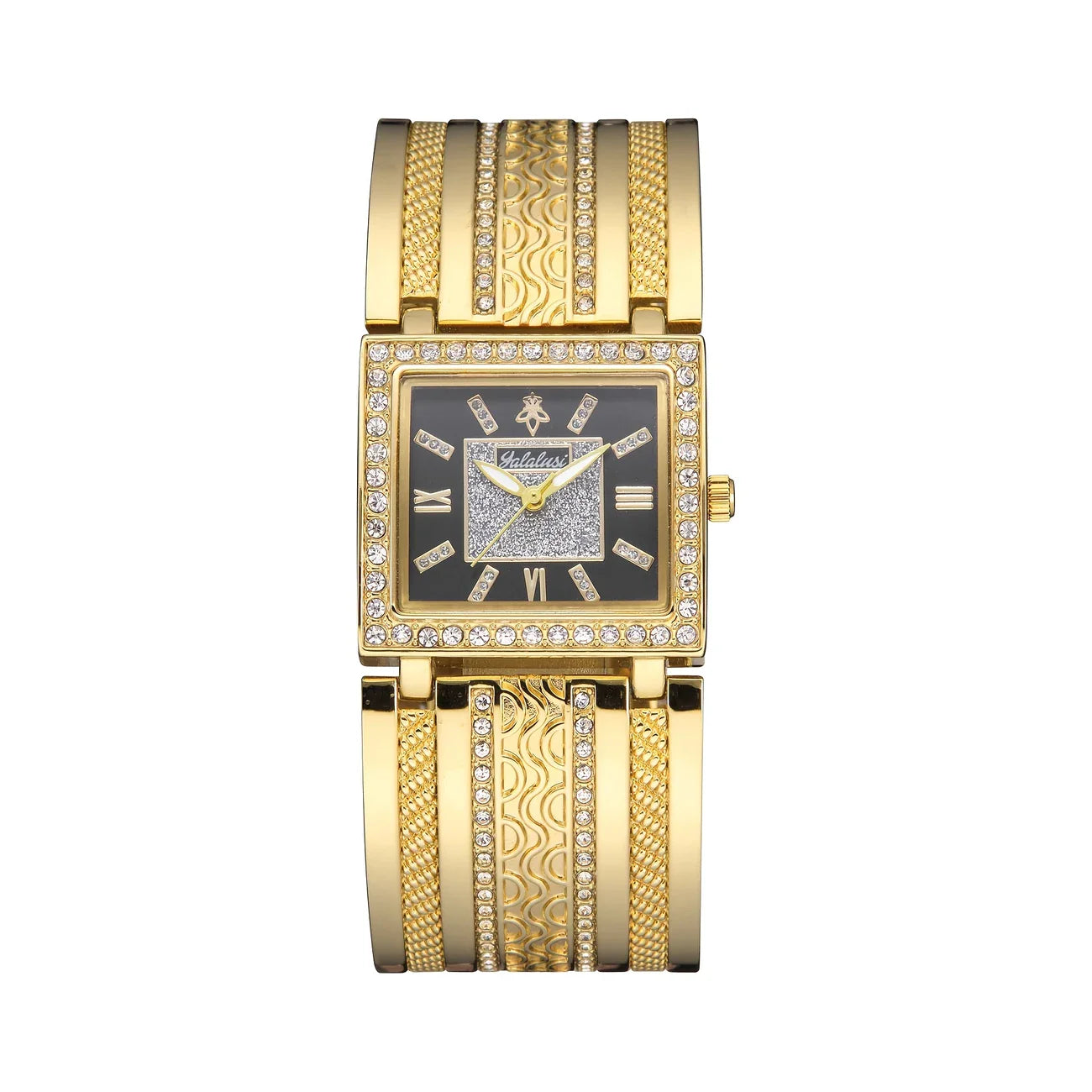 Luxe gouden dameshorloge met strass details