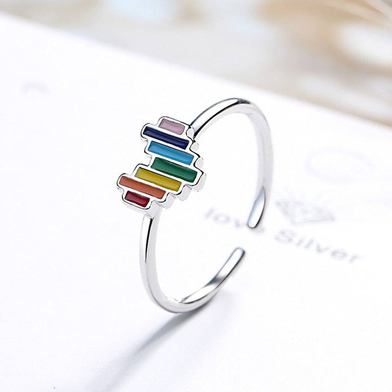 Regenboog Kroon-Hart Ring (Open) – Vintage Design met LGBT-Pride