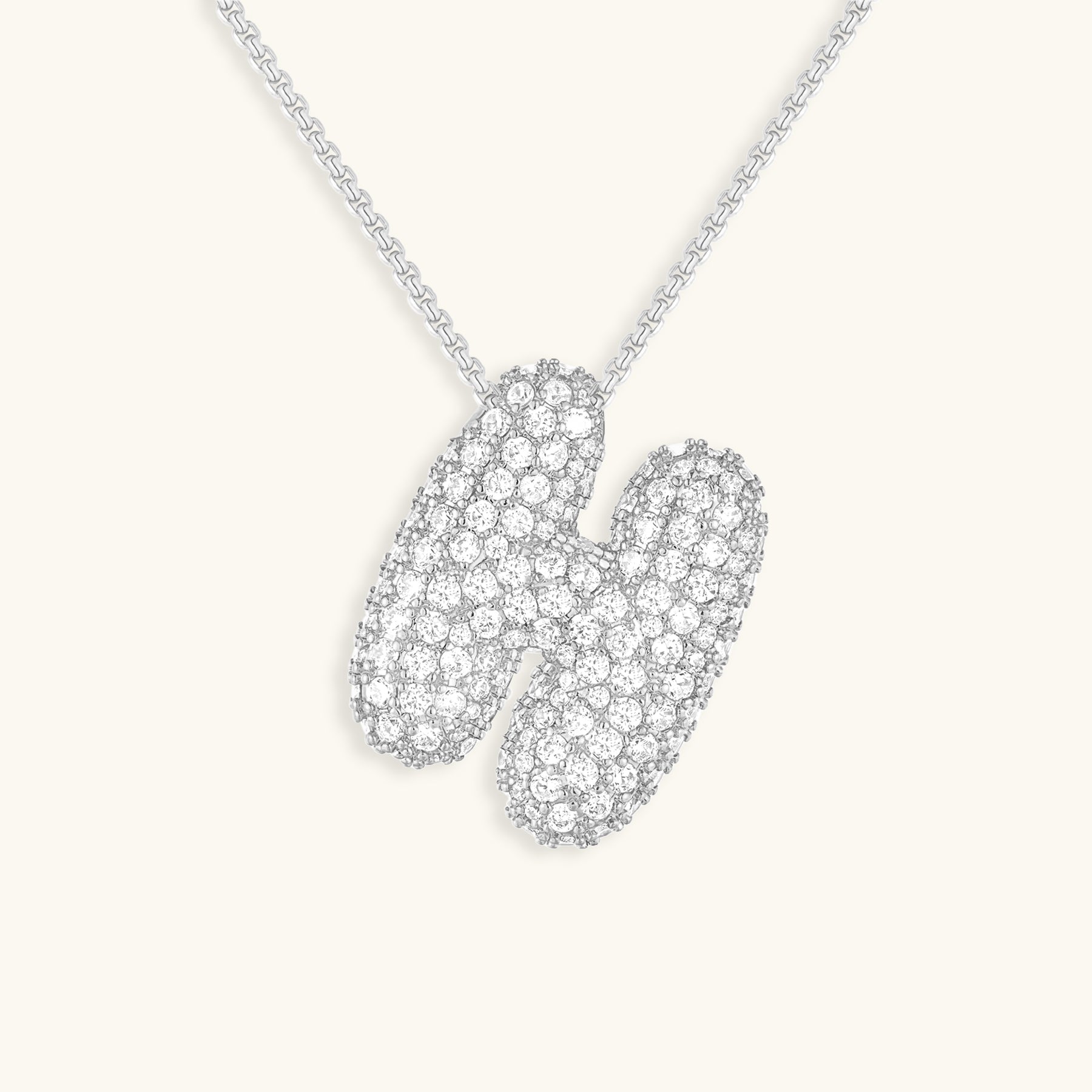 Bubbel initiaal diamanten ketting