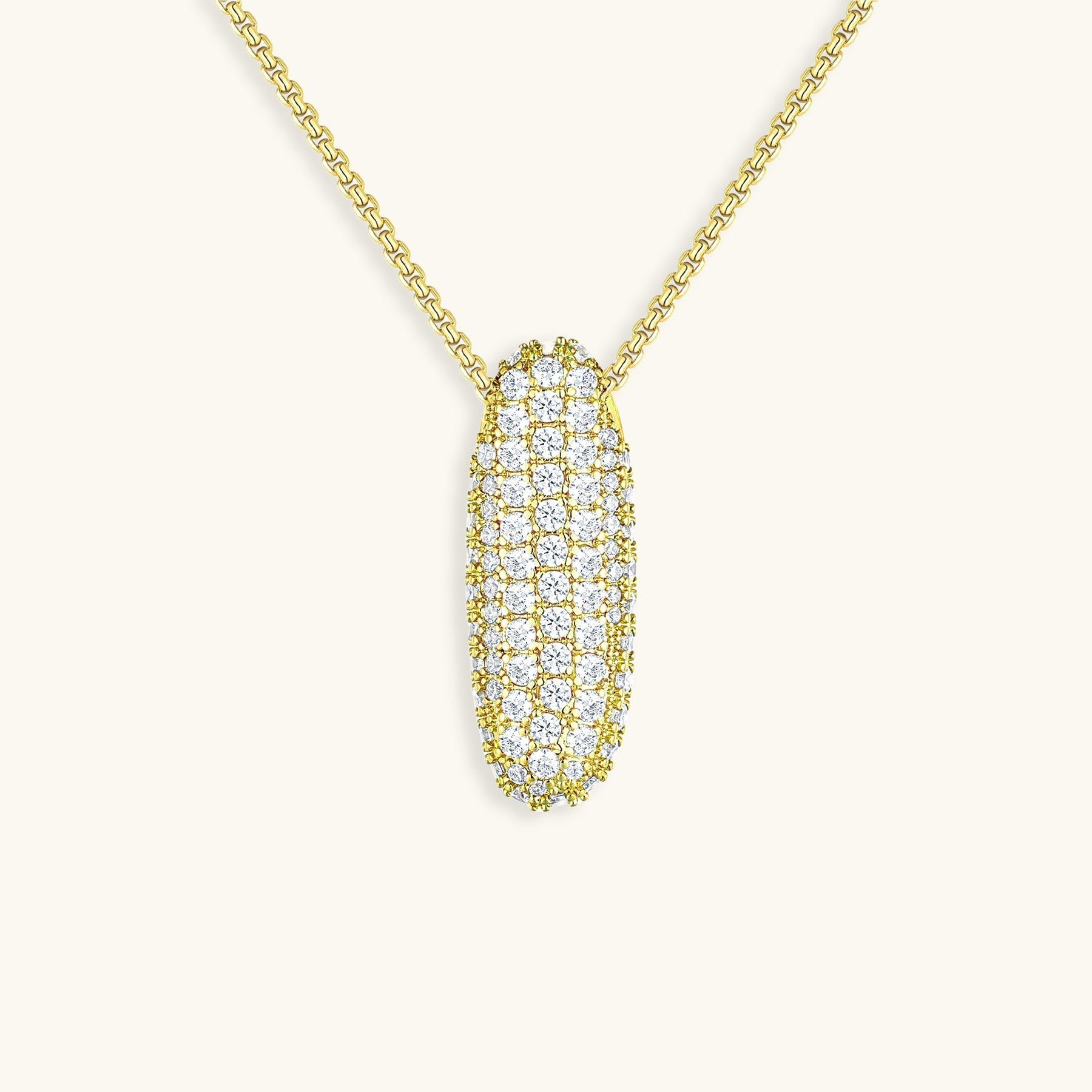 Bubbel initiaal diamanten ketting