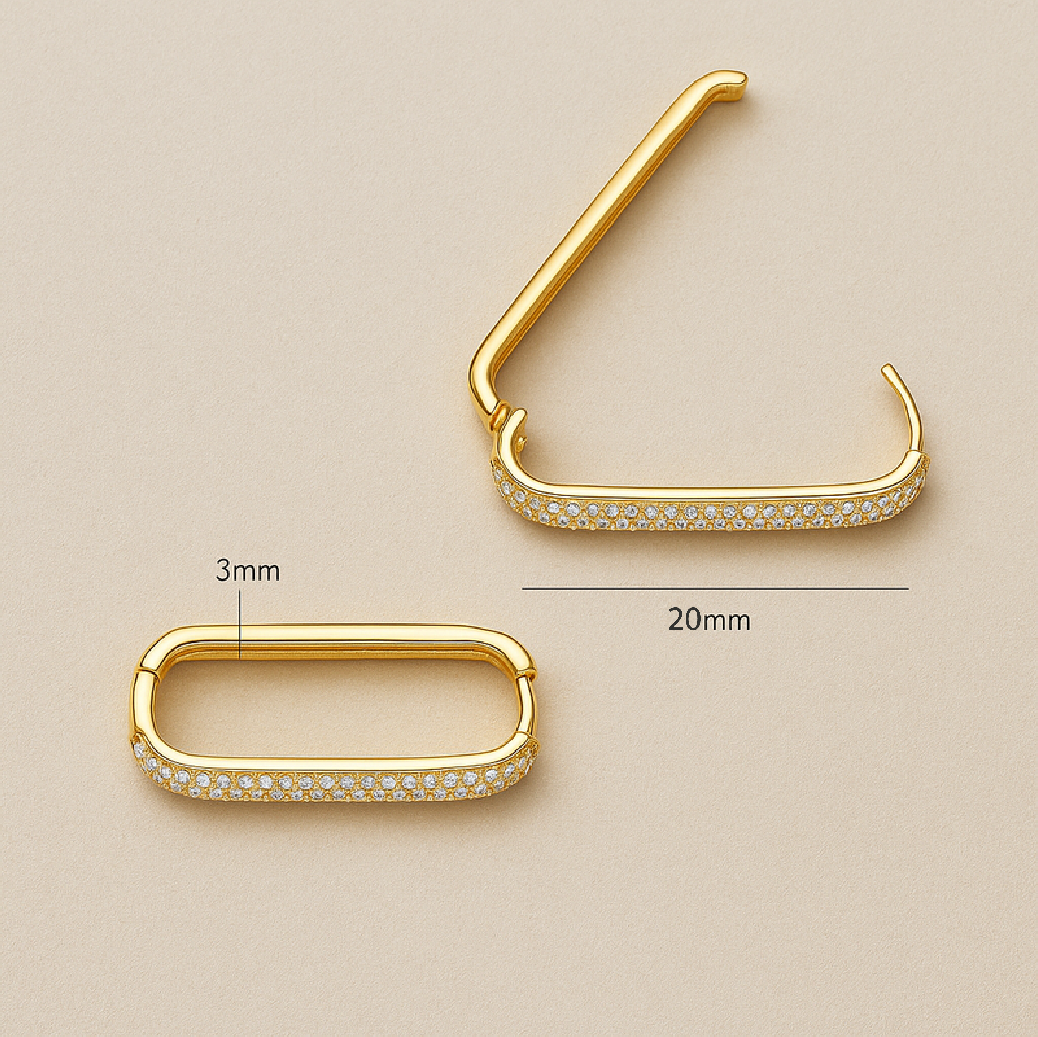 Icon Pavé Hoops | Sprankelende 18k Gouden Oorbellen