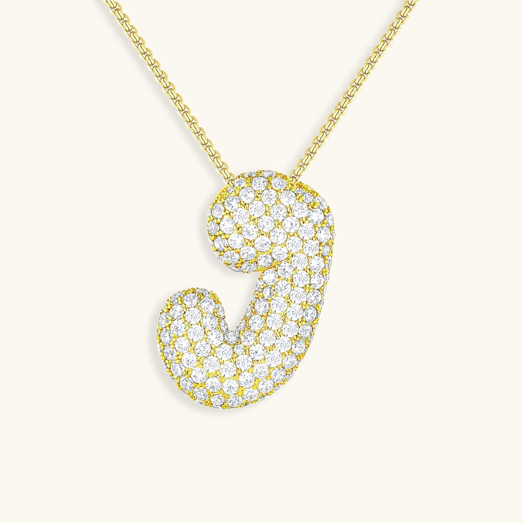 Bubbel initiaal diamanten ketting