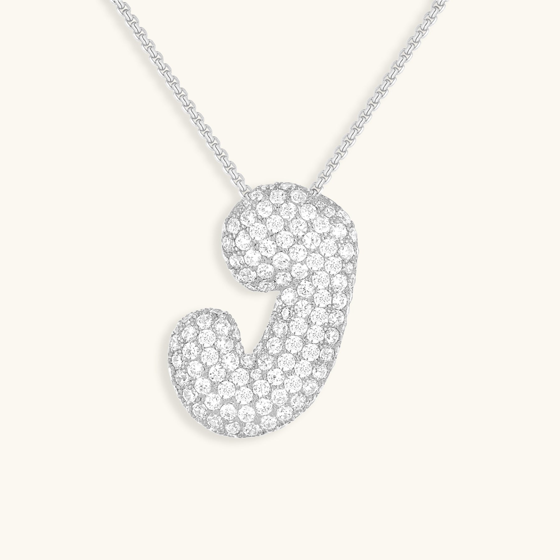 Bubbel initiaal diamanten ketting