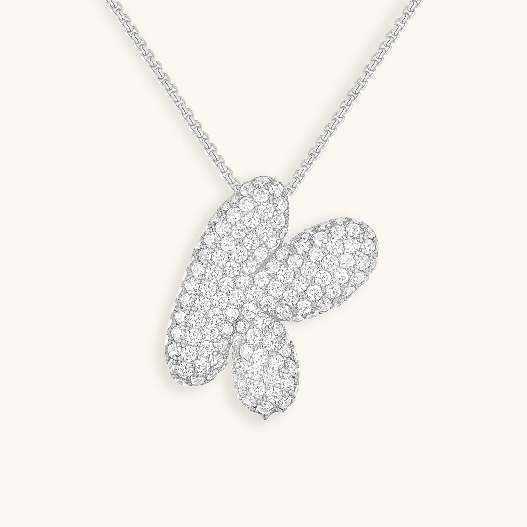 Bubbel initiaal diamanten ketting