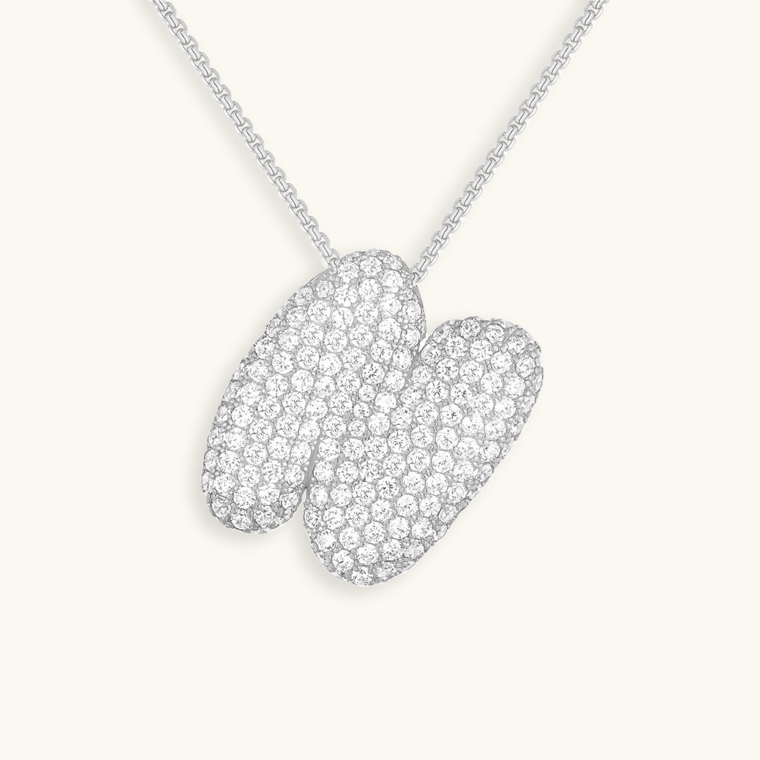 Bubbel initiaal diamanten ketting