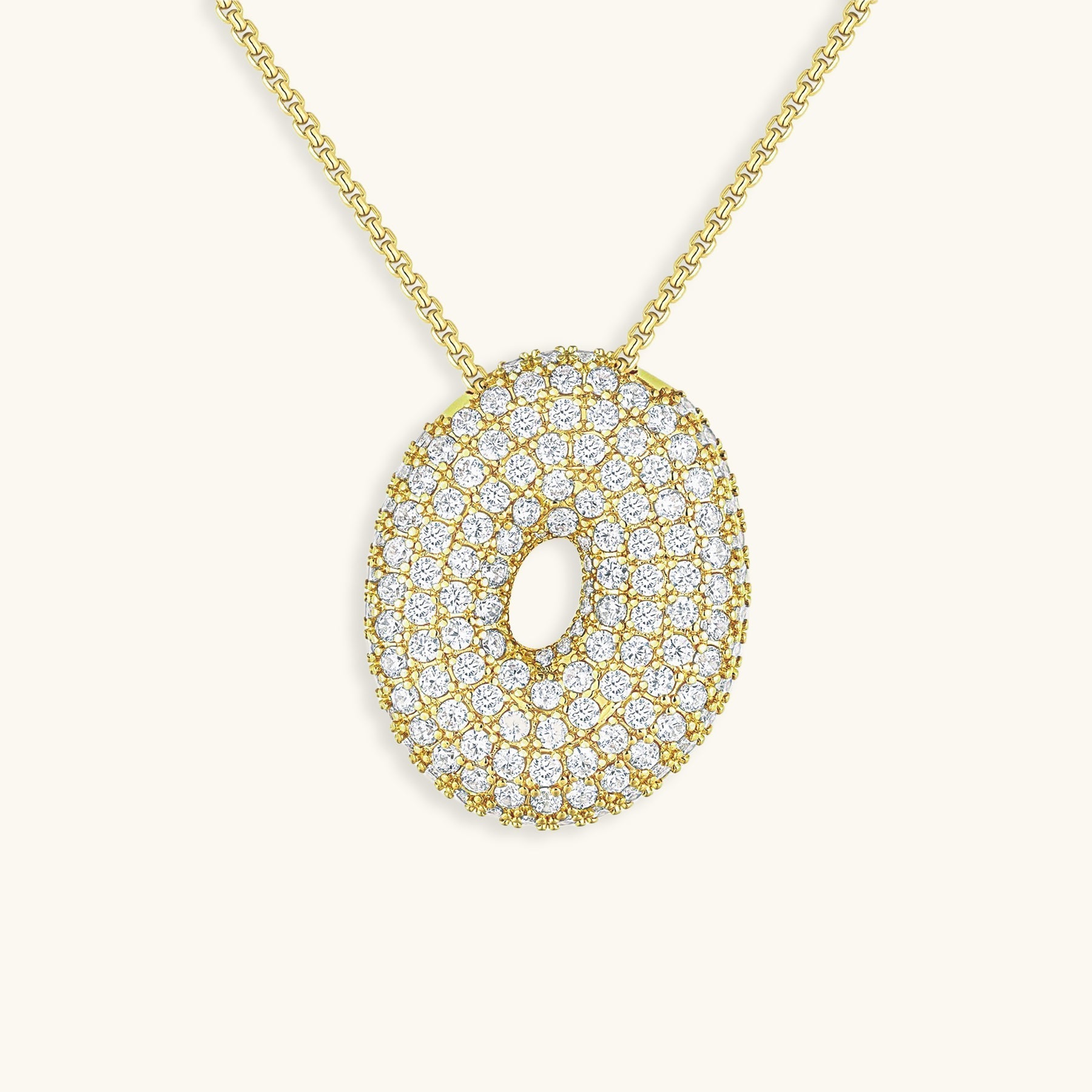 Bubbel initiaal diamanten ketting