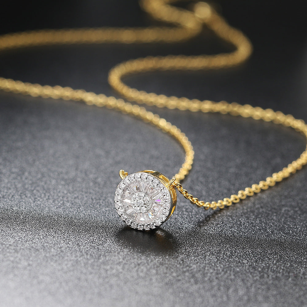 Anne-Marie Rond Kristal Gouden Ketting
