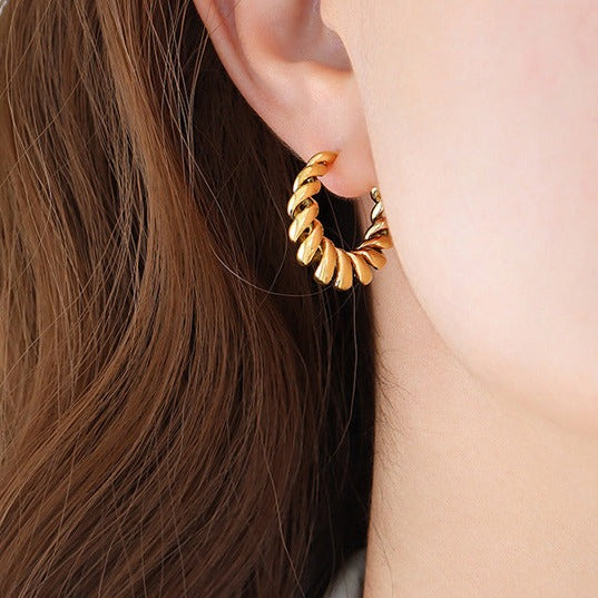 Aurum Gouden Twist Oorbellen