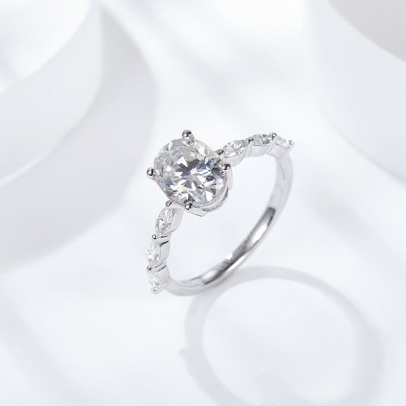 Ovaalgeslepen 1-karaats lab-grown diamanten ring